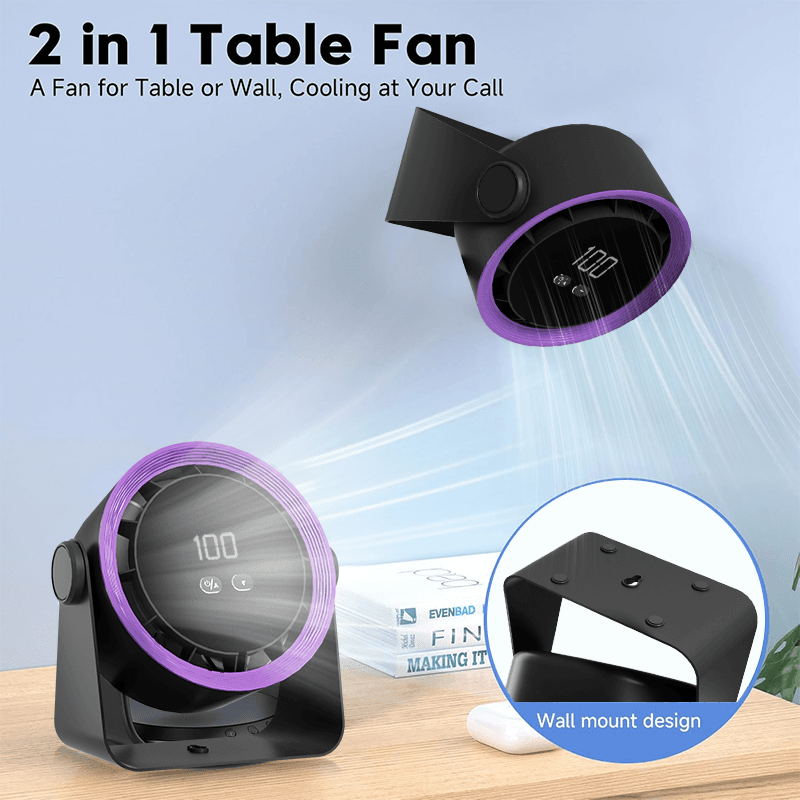USB Battery Powered Electric Fan Easy-to-clean Portable Rechargeable Table Fan for Office Car Outdoor Household Use image