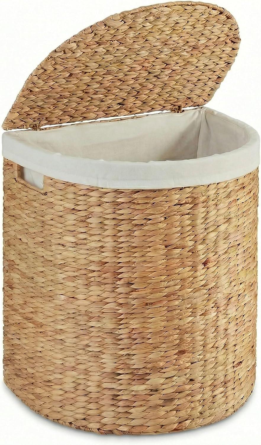 DEILSYâ„¢ Natural Half-Moon Water Hyacinth Laundry Basket image