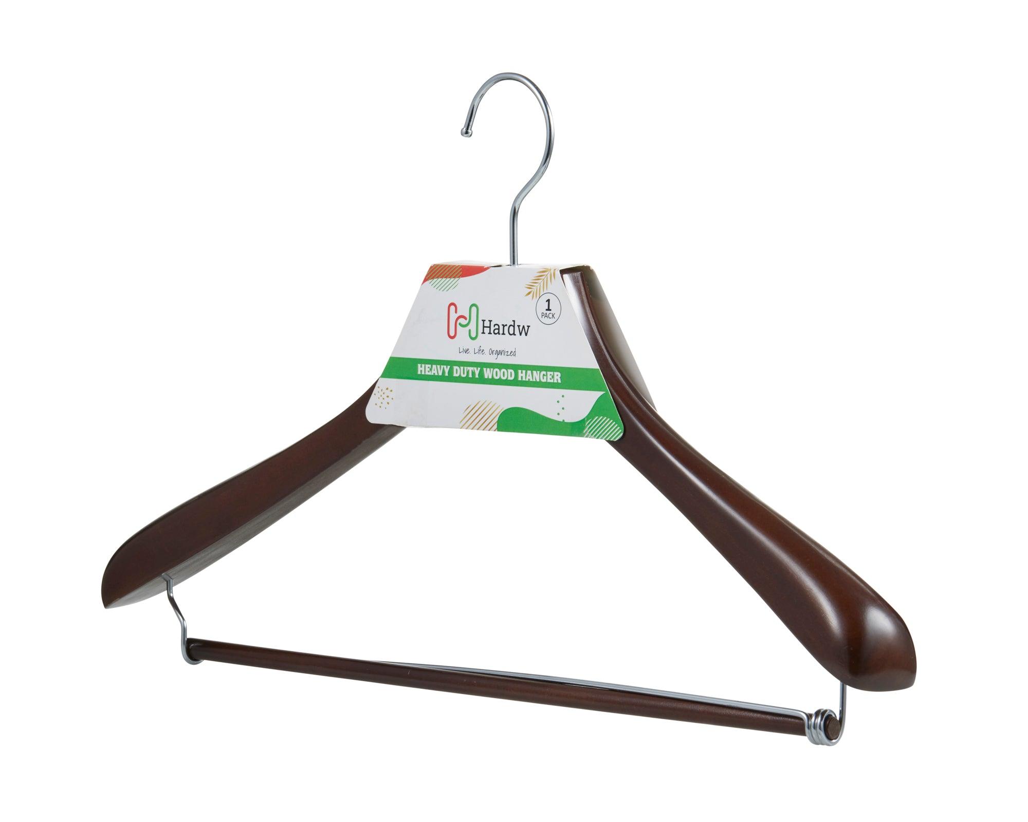 Carton of Wooden Suit Coat Hanger With Lock Bar Mahogany (Carton Includes 30 sets of 1 Pcs) image