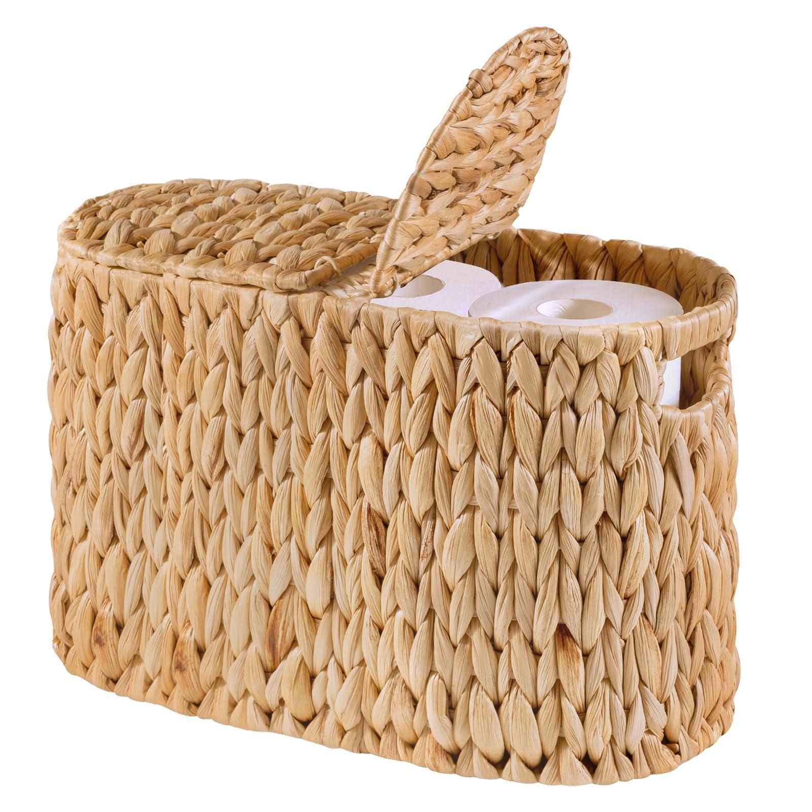 DEILSYâ„¢ Water Hyacinth Toilet Paper Basket for 6 Rolls image