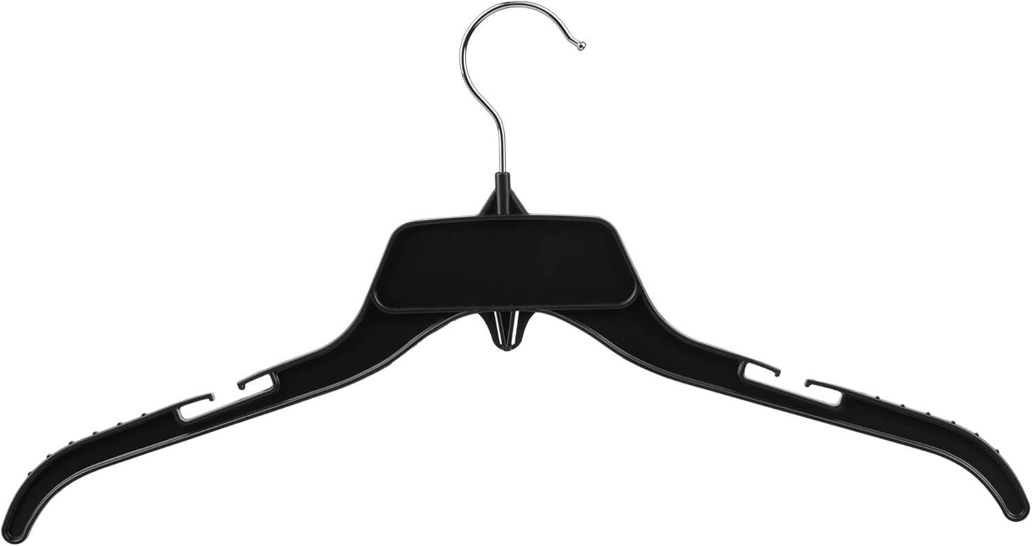 Black Plastic Hangers with 360° Hook & Notches - 100 Pack image