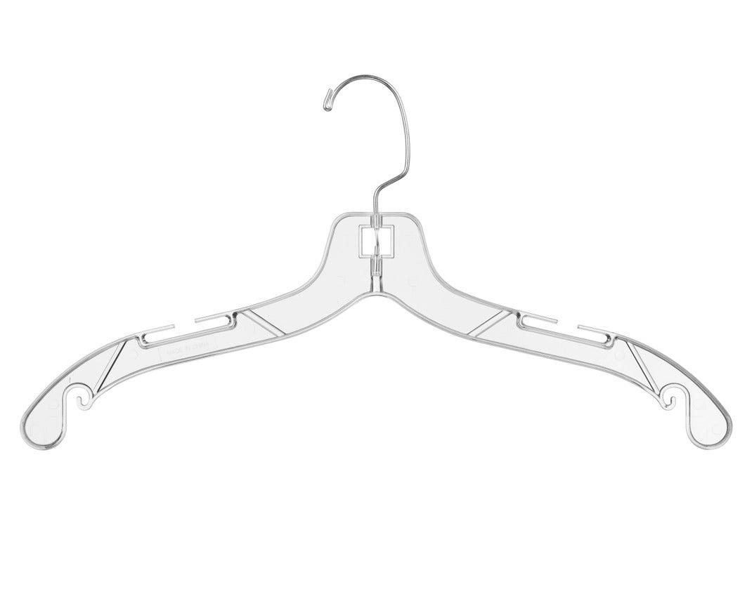Clear Plastic Hangers with 360° Hook & Notches - 100 Pack image