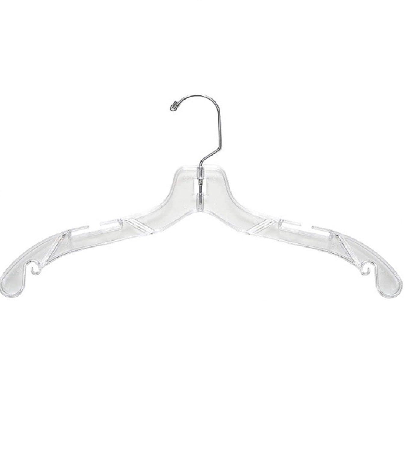 Clear with Gold Hook Non Velvet Plastic Hanger, 50 Pack image