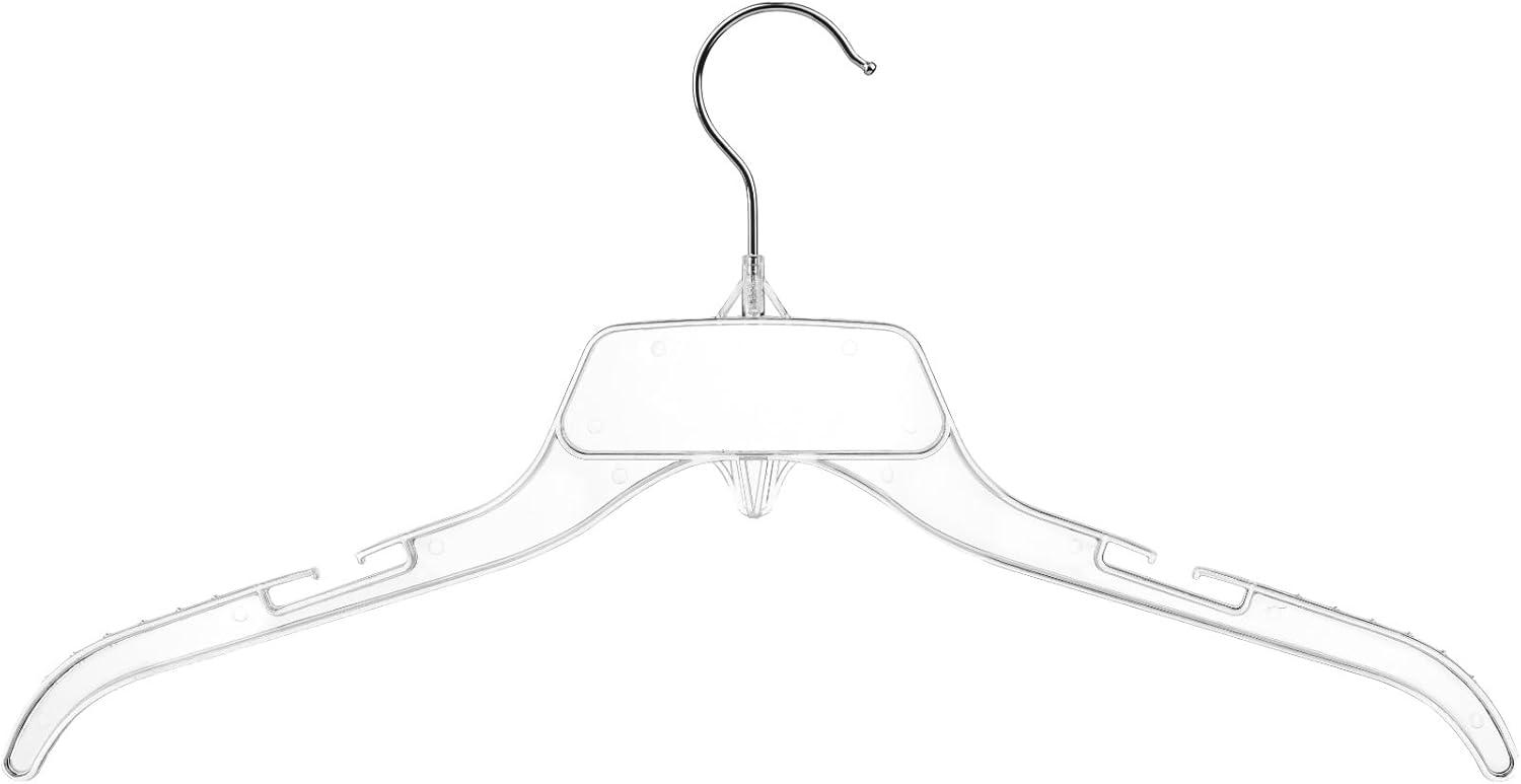Clear Plastic Clothes Hangers with Hook & Notches - 100 Pack image