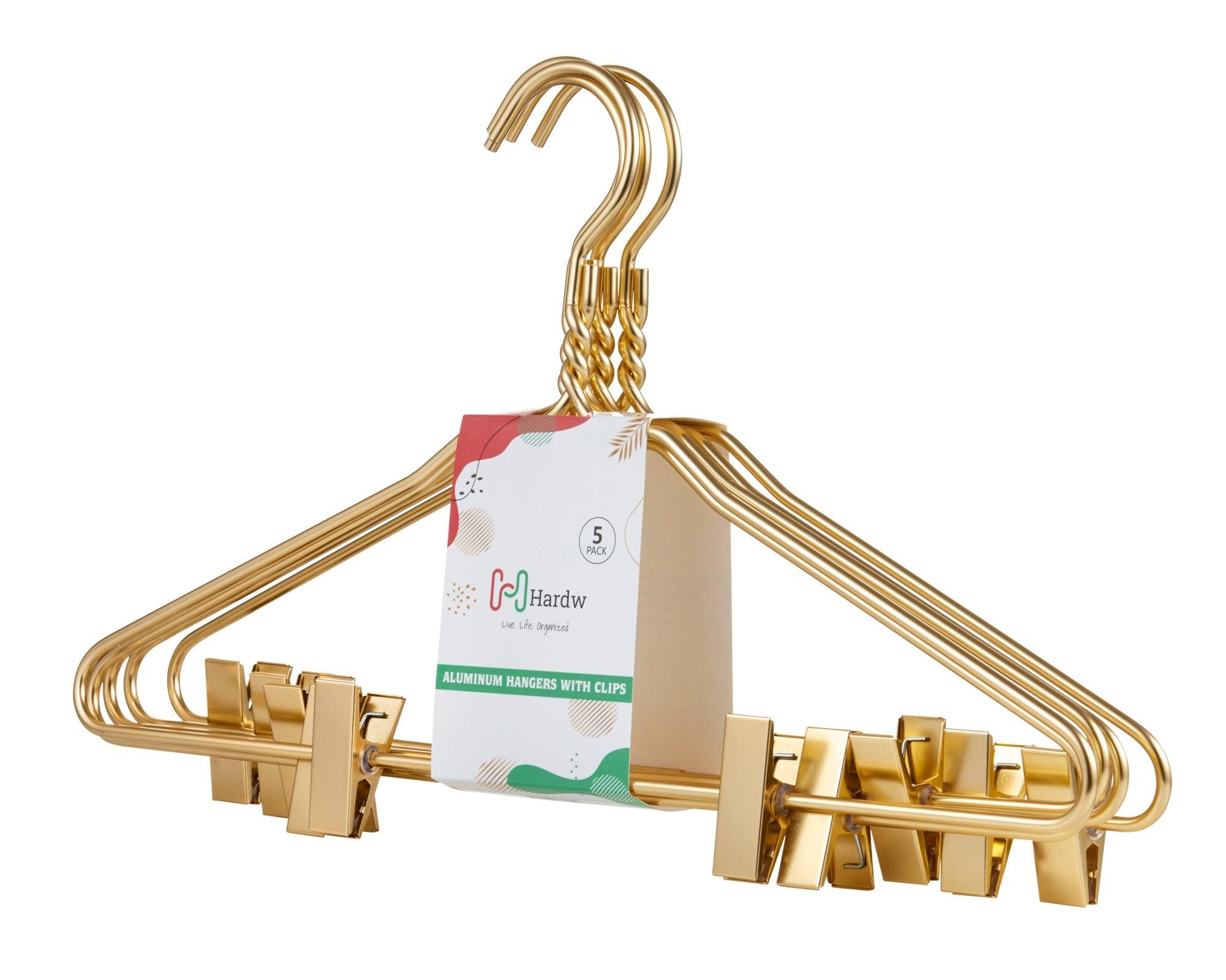 Gold Aluminum Hangers With strong Clips - 100 Hangers image