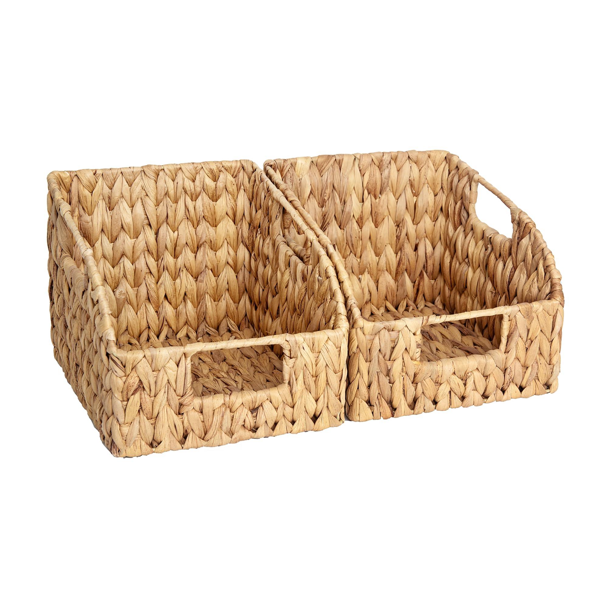 DEILSY™ Natural Water Hyacinth Wicker Storage Basket, 2 Pack image