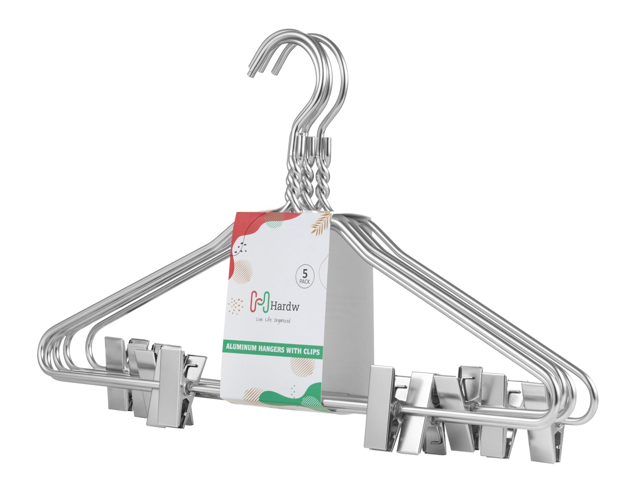 Silver Aluminum Hanger With Clips (5 Pack) image
