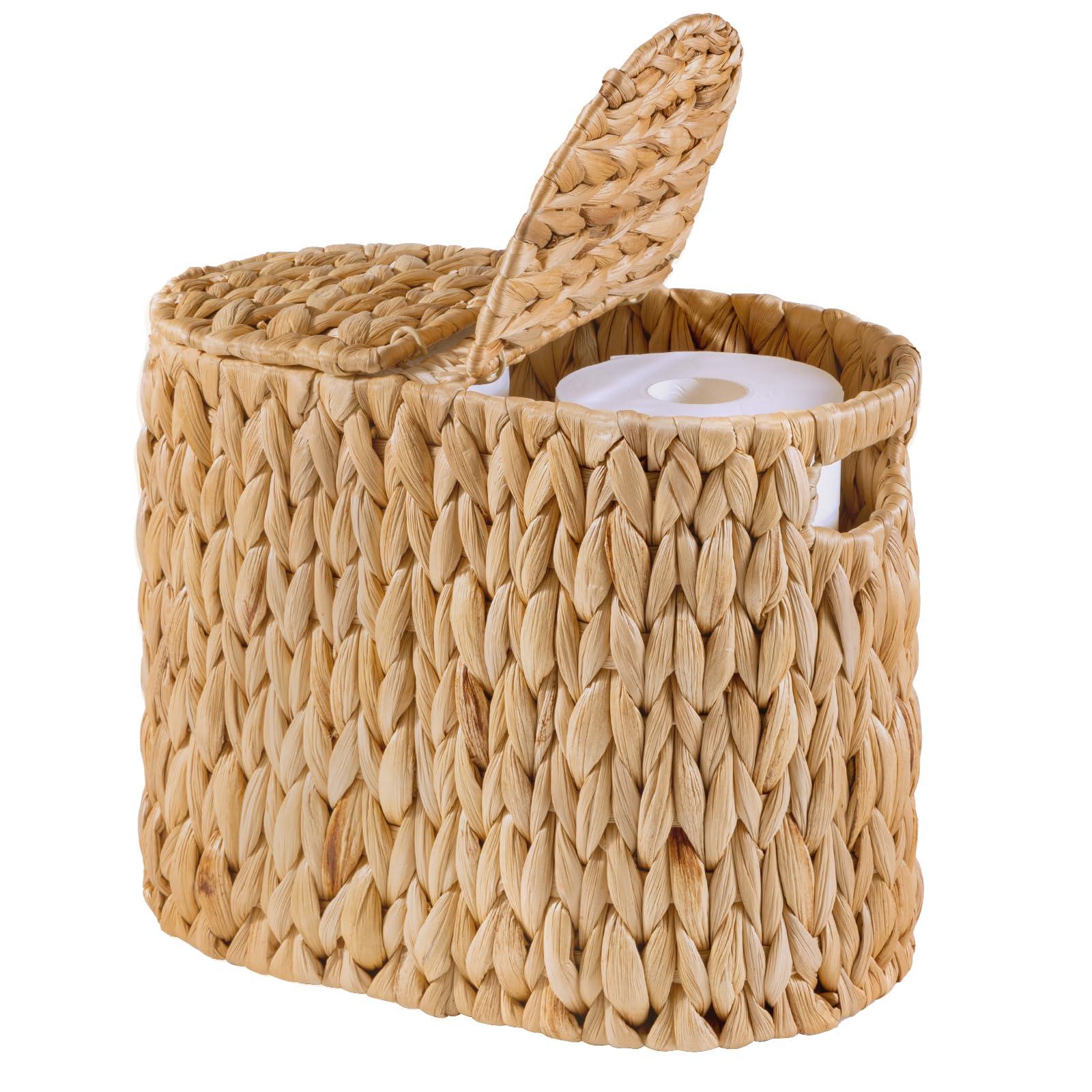DEILSYâ„¢ Water Hyacinth Toilet Paper Basket for 4 Rolls image
