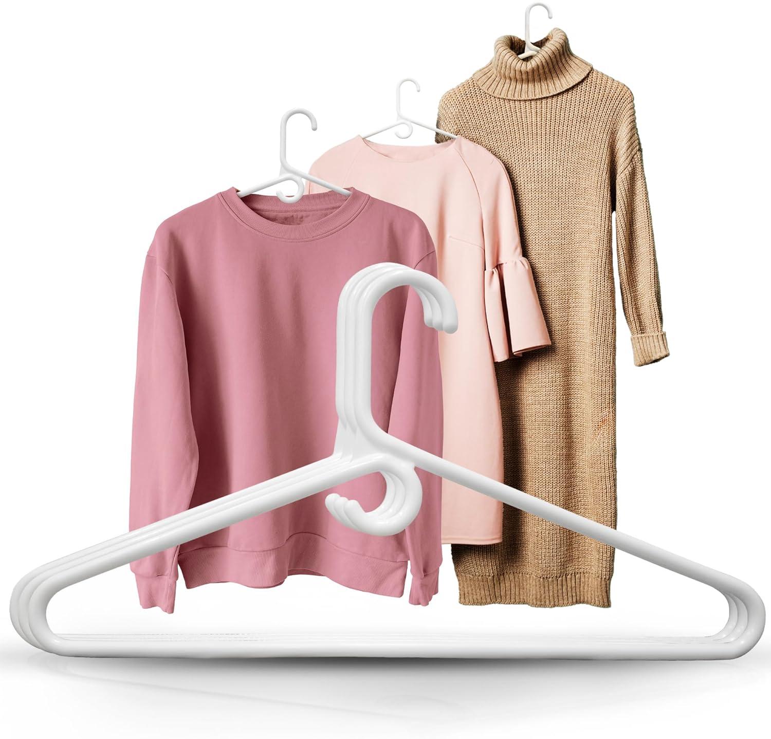 Gray Non Velvet Plastic Hanger for Closet, 50 Pack image