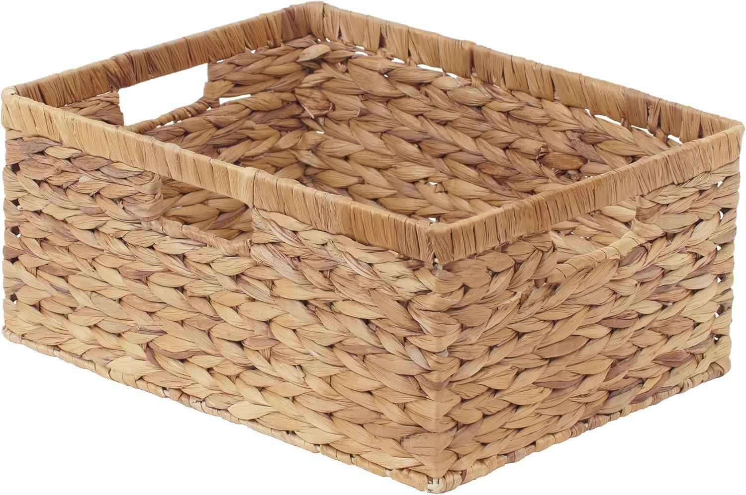 DEILSY™ Water Hyacinth Storage Basket with Handles, 2 Pack image