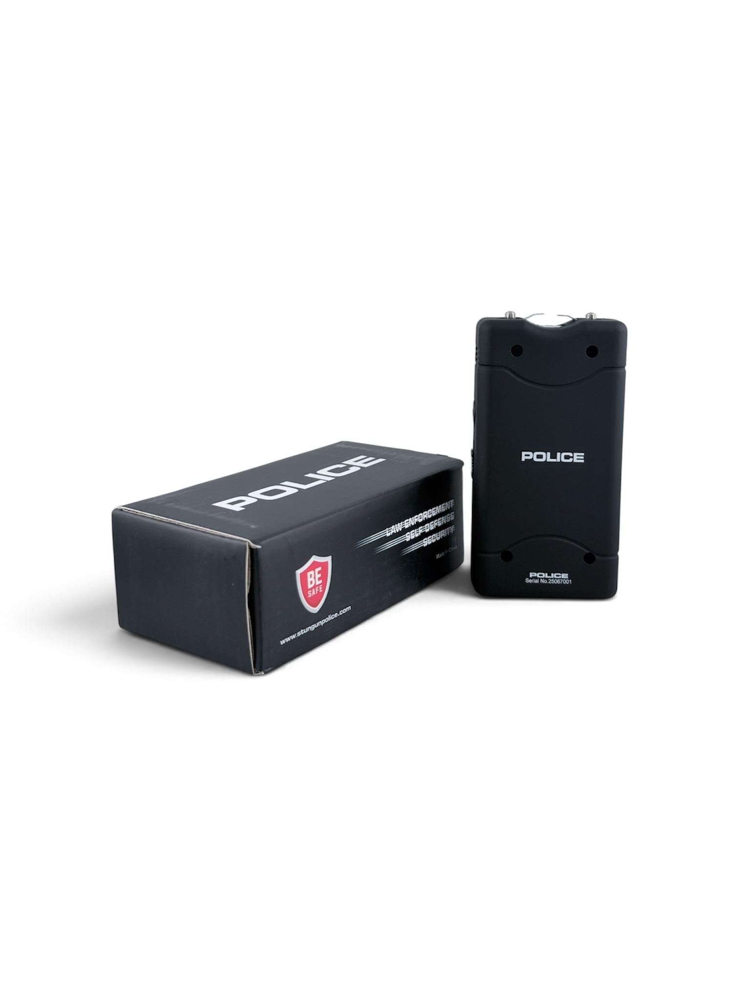 POLICE Stun Gun Mini Rechargeable LED Flashlight + Holster Black