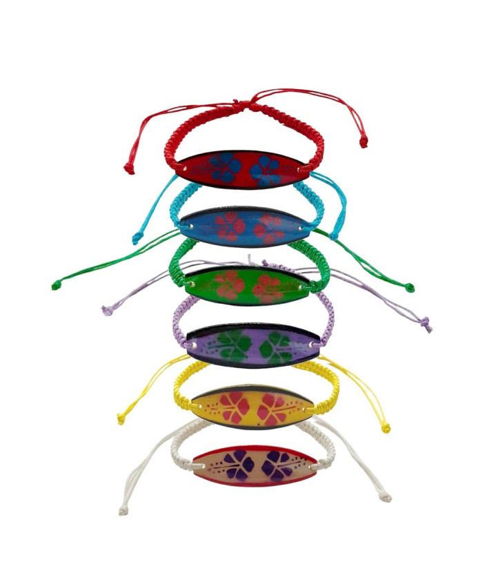 Hawaiian Hibiscus Adjustable Bracelet – Assorted Colors Island Jewelry image