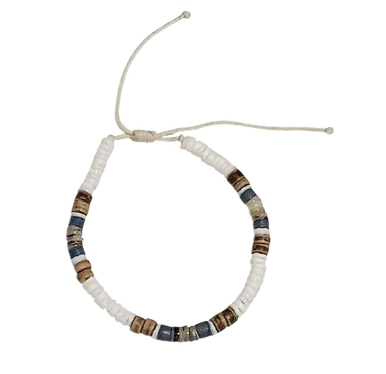 Tiger Gray Coconut White Clam Shell Bracelet