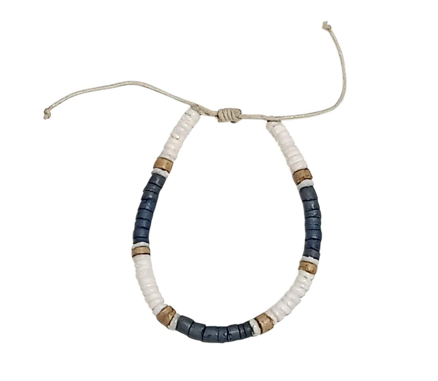Gray Coconut White Clams Shell Bracelet image