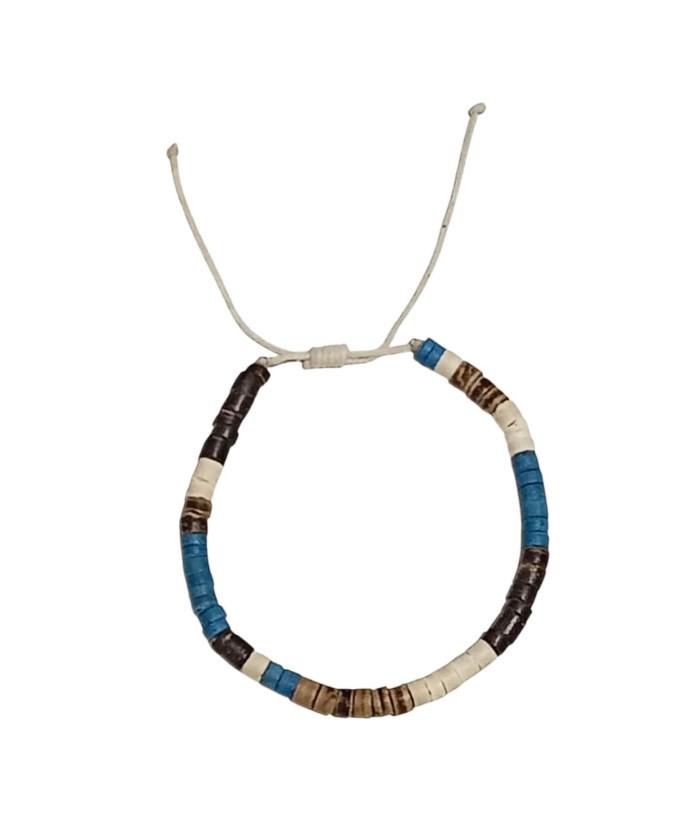 Brown Turquoise Tiger Bleach Coconut Bracelet image