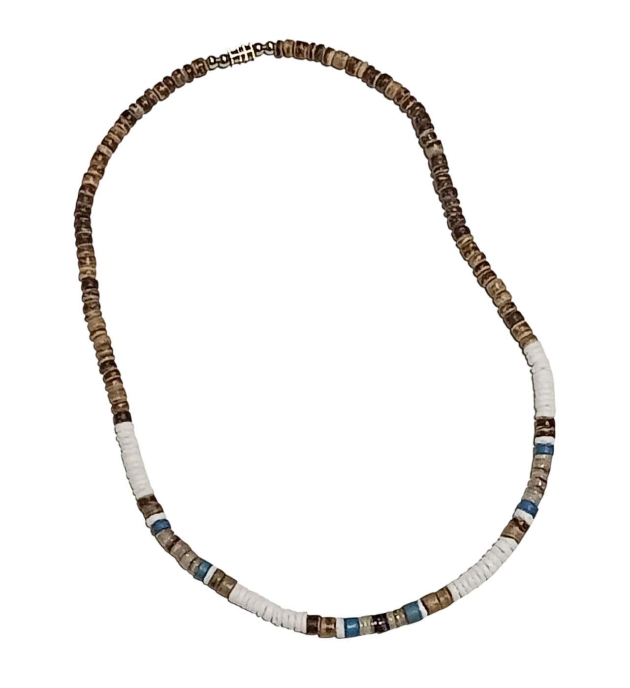 Tiger and Gray Coconut White Clam Shell Necklace