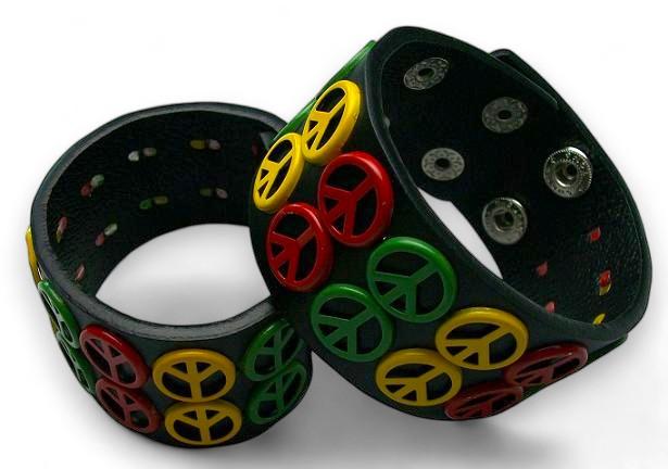 Rasta Peace Sign Bracelet image