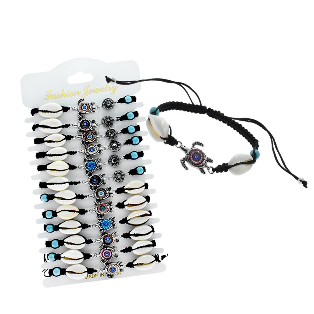 Cowrie Shell With Turtle Pendant Bracelet image
