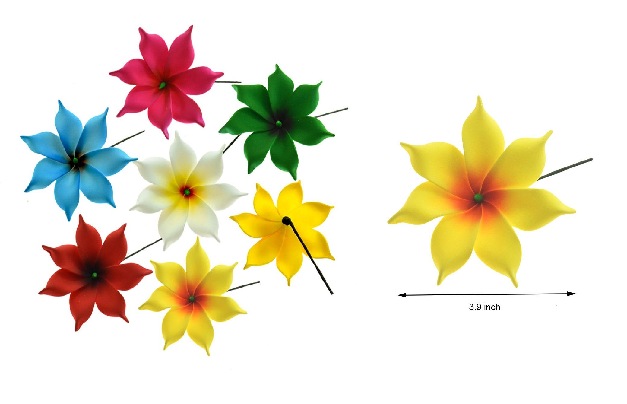 Hawaiian Foam Plumeria Flower Hair Clip image