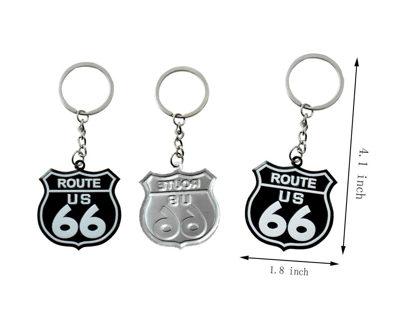 Black Route 66 Shield Key Chain image