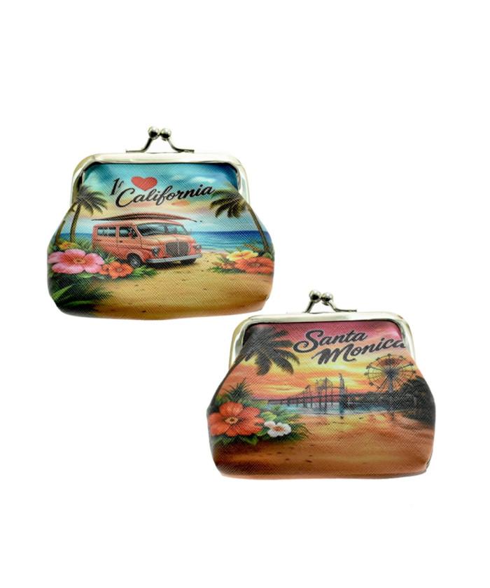 "I Love California"/ Santa Monica " Tropical Sunset Coin Purse image