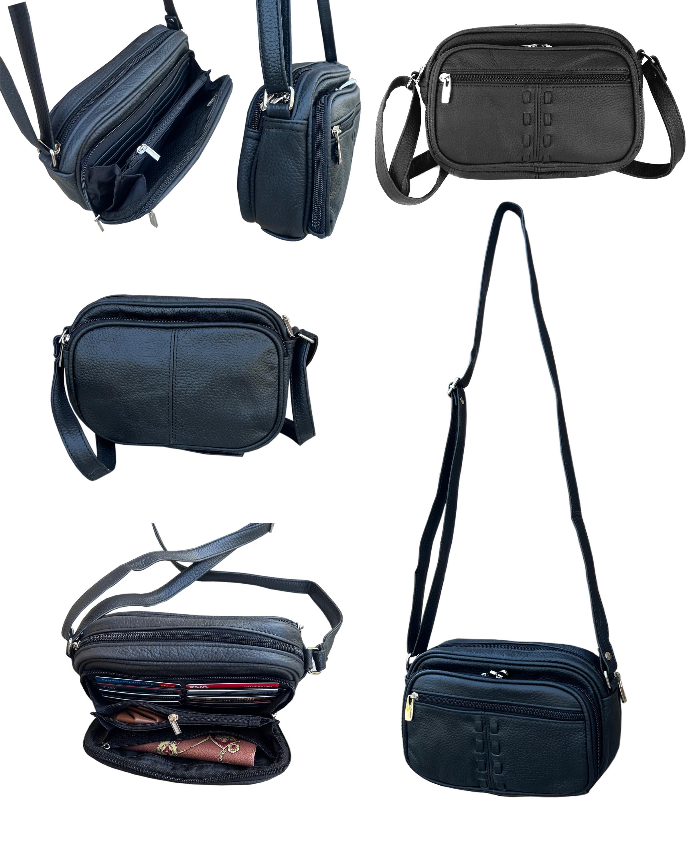 3013A BK-Leather crossbody shoulder bag - BK image