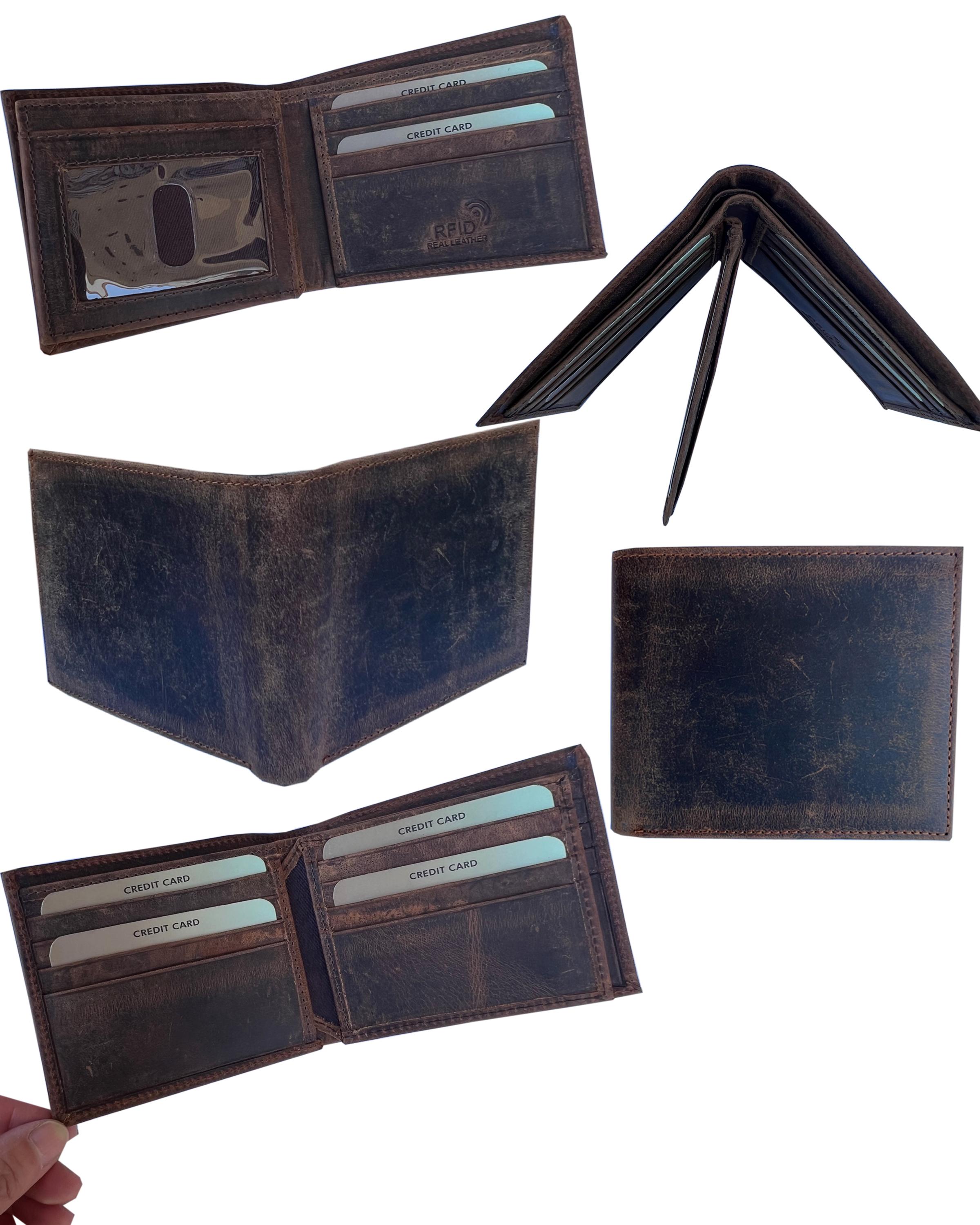 3121RF BN-Buffalo leather bi-bold wallet with RFID protection image