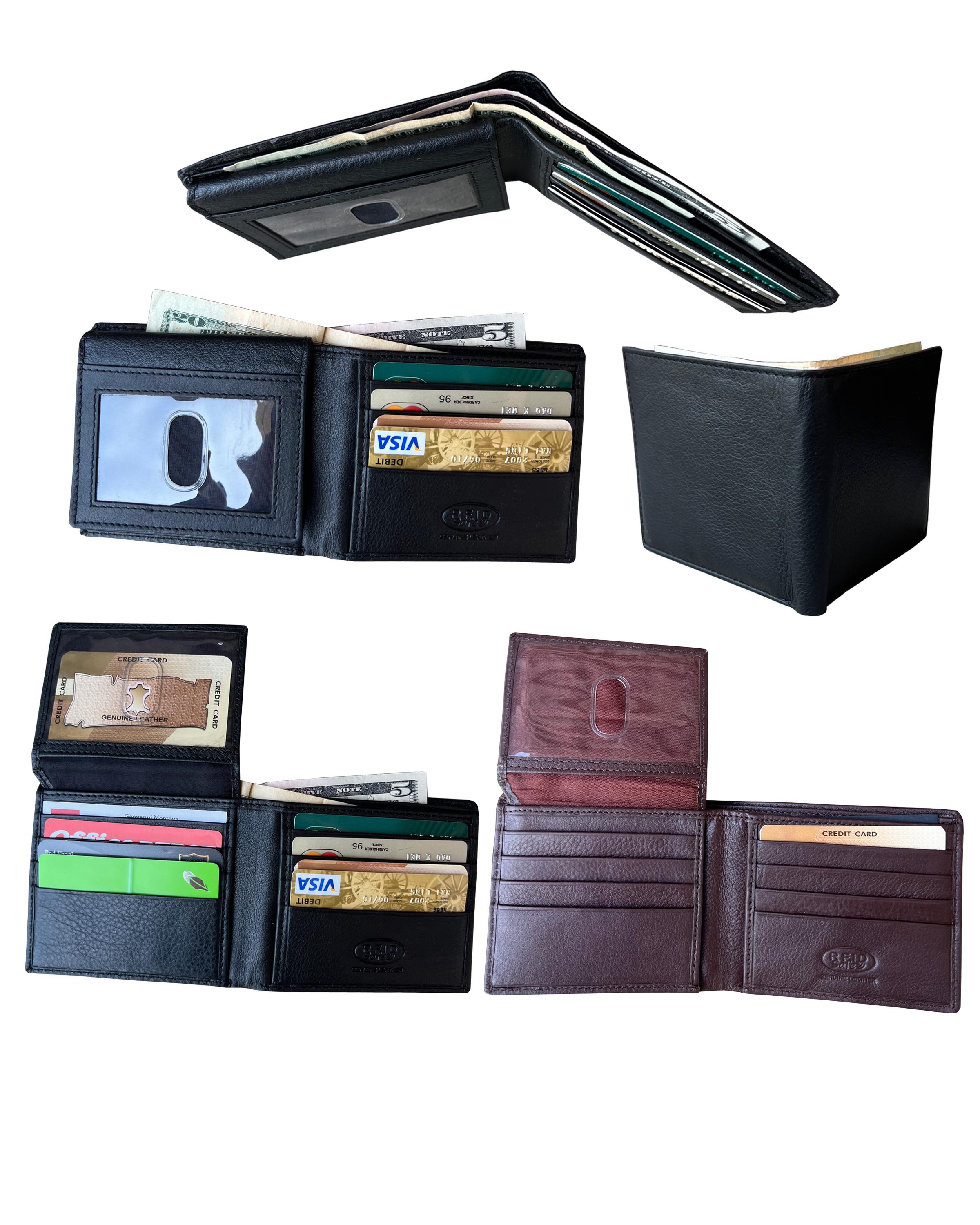 3122 RFID Cowhide Bi-Fold Wallet - BK image