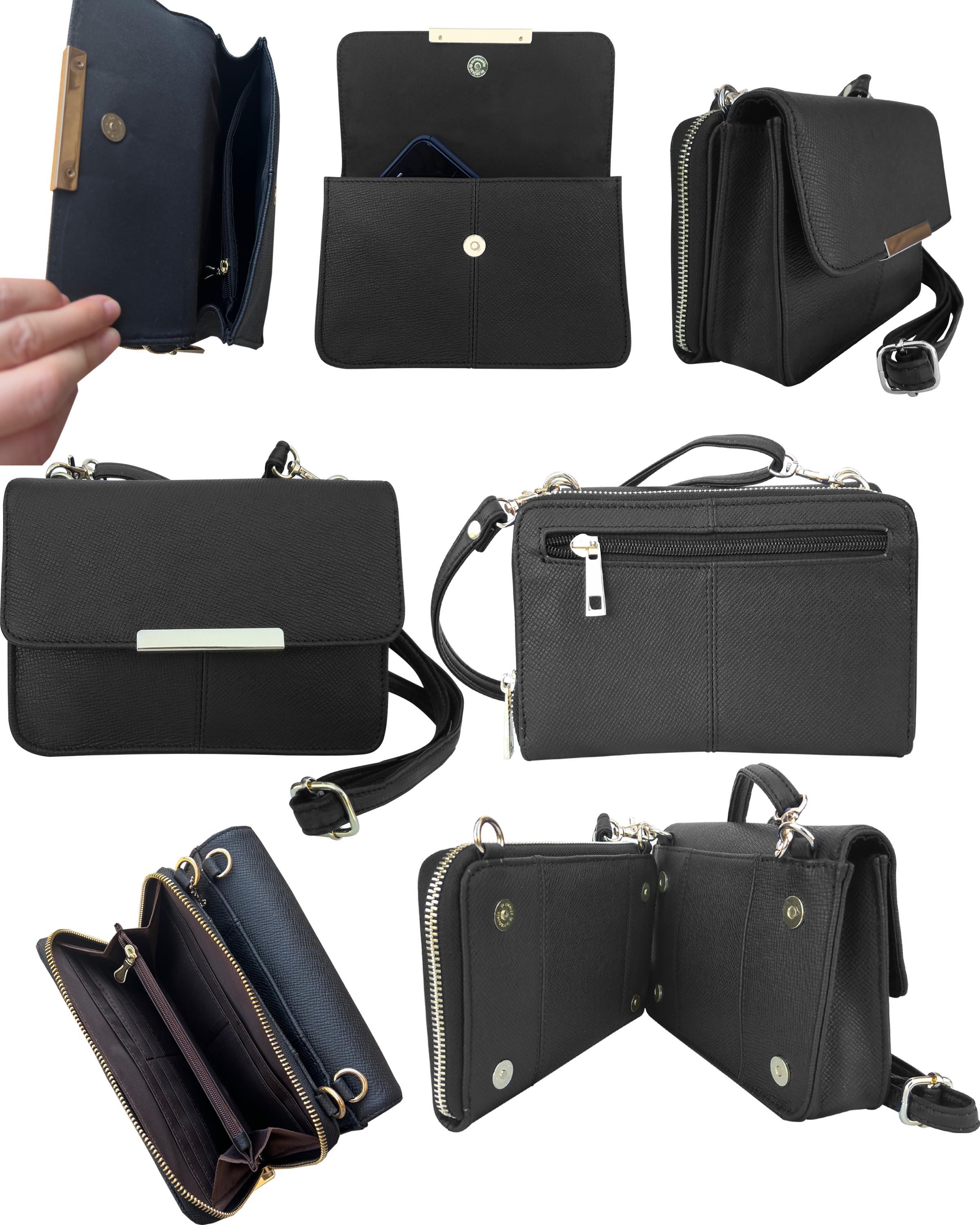 3210 BK-Compact Purse w/Detachable Wallet - BK image