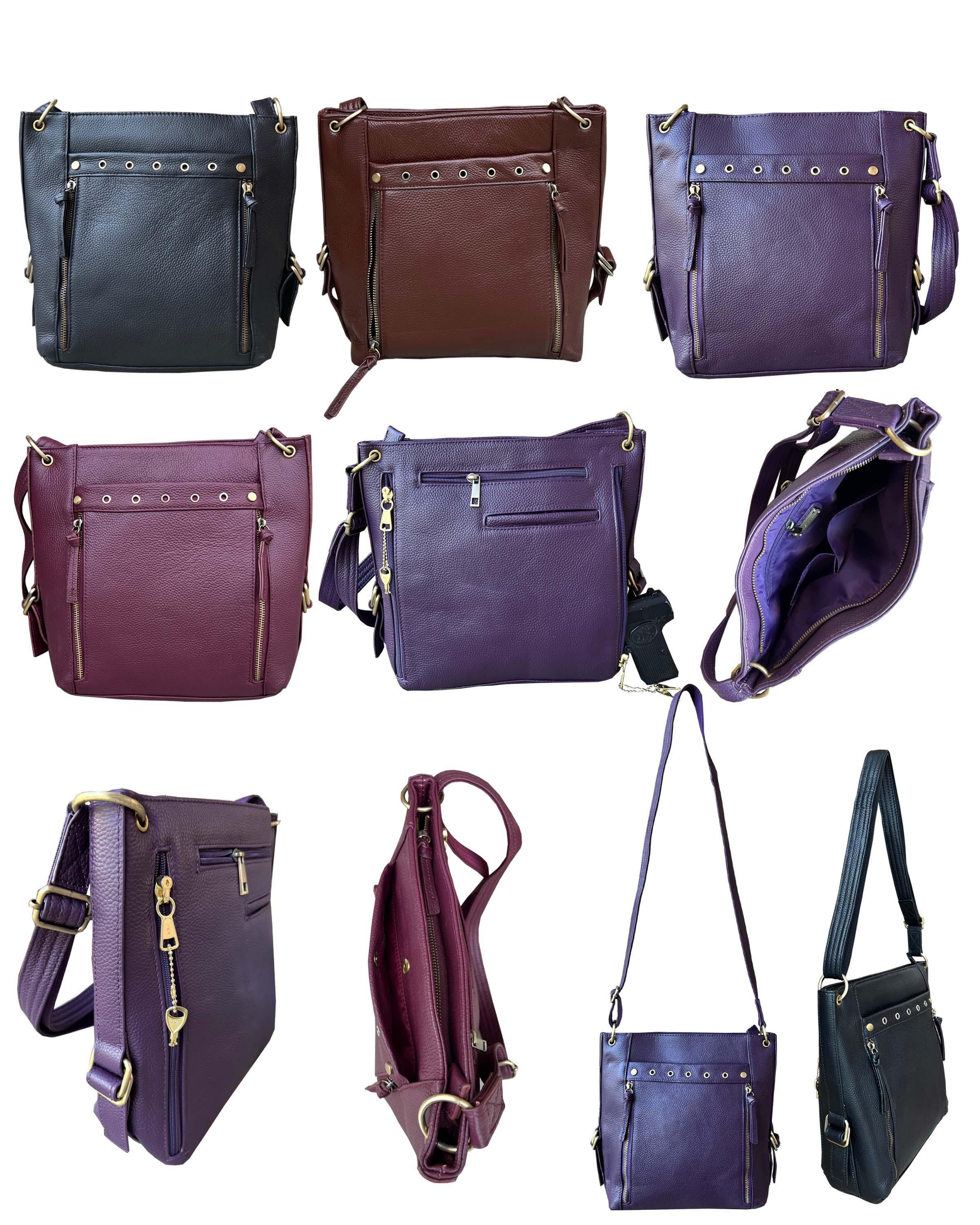 7037-Cowhide Leather crossbody Concealment Purse special $29.50 image