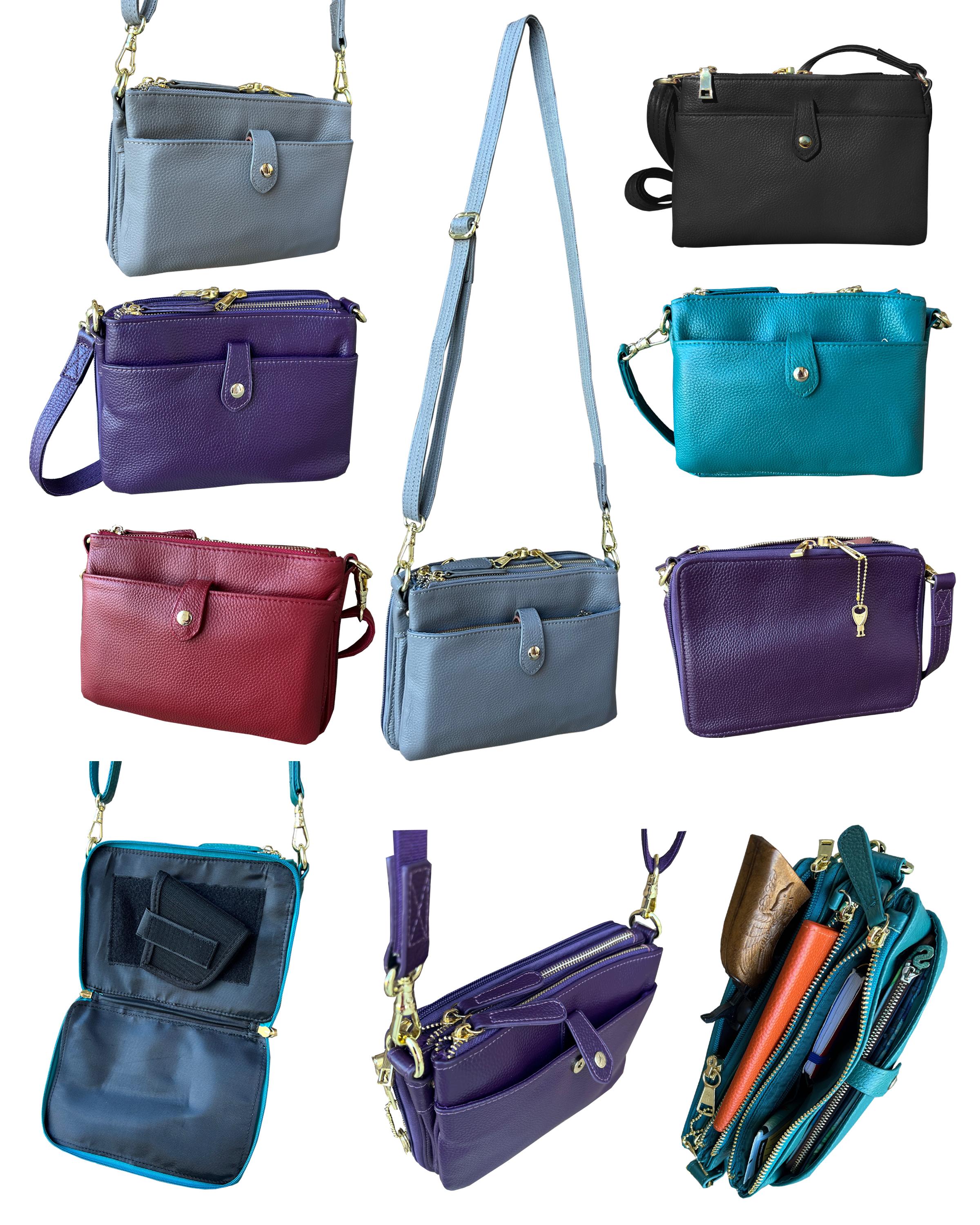 7046-Compact Concealment Purse - BK, PP, RD,GRY,TQ $29.50 & Up image