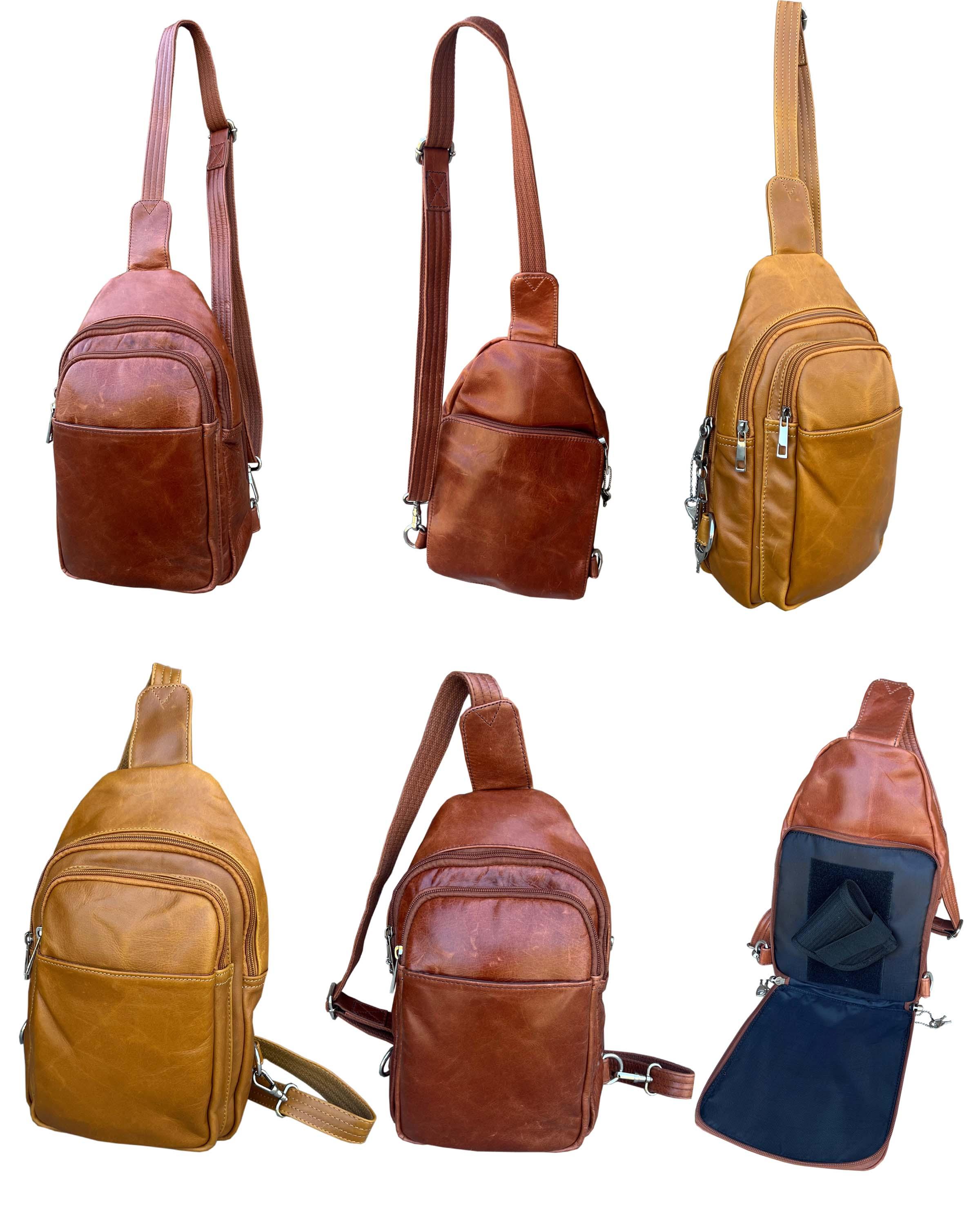 9016-Wax oil concealed carry sling backpack image