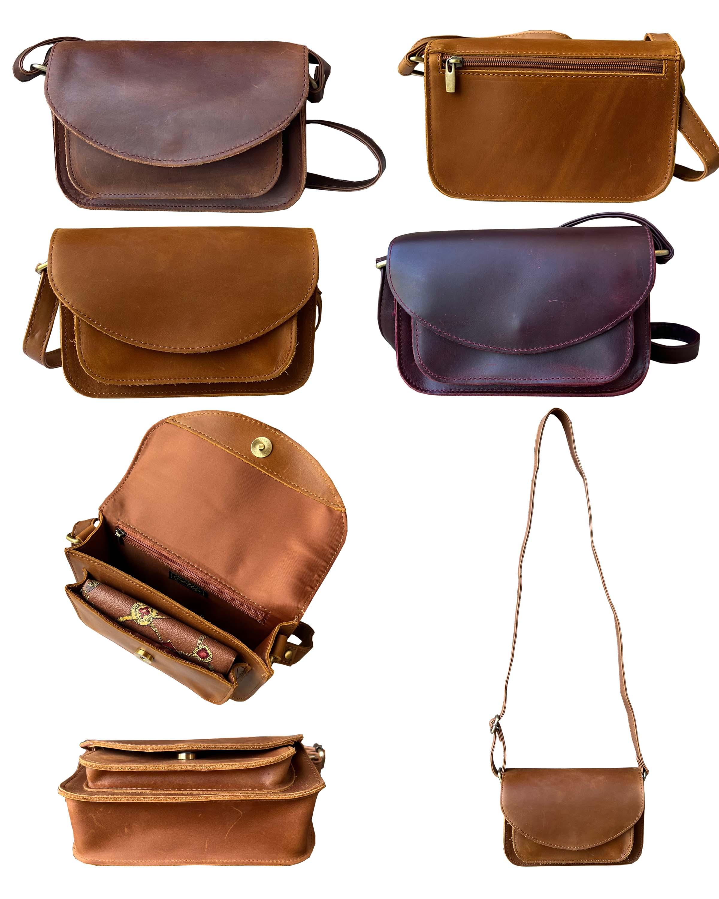 W025-Crazy horse leather crossbody shoulder bag image