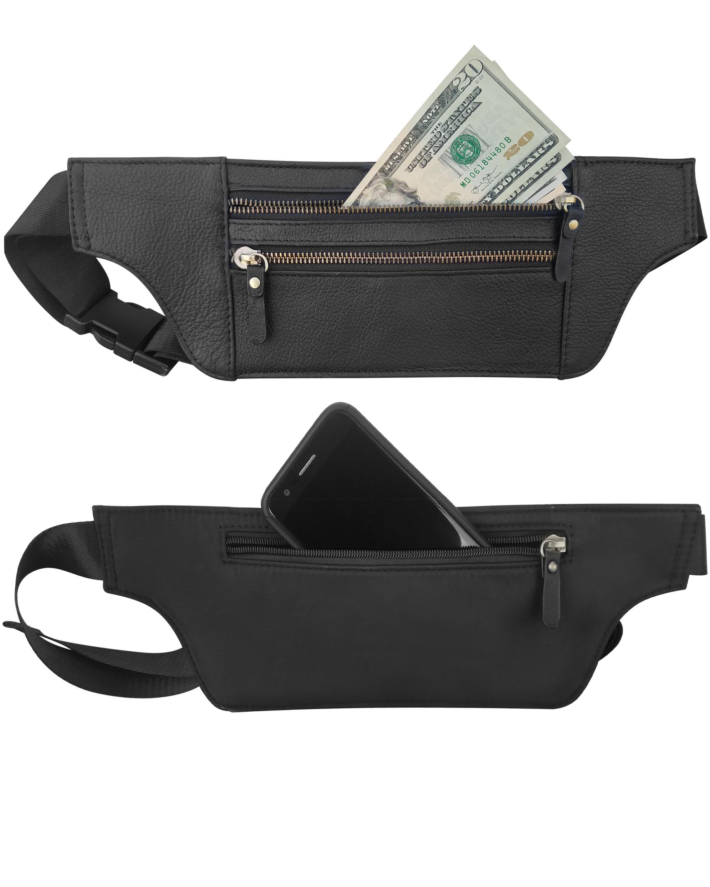 3093 BK-Leather Money Belt - BK image