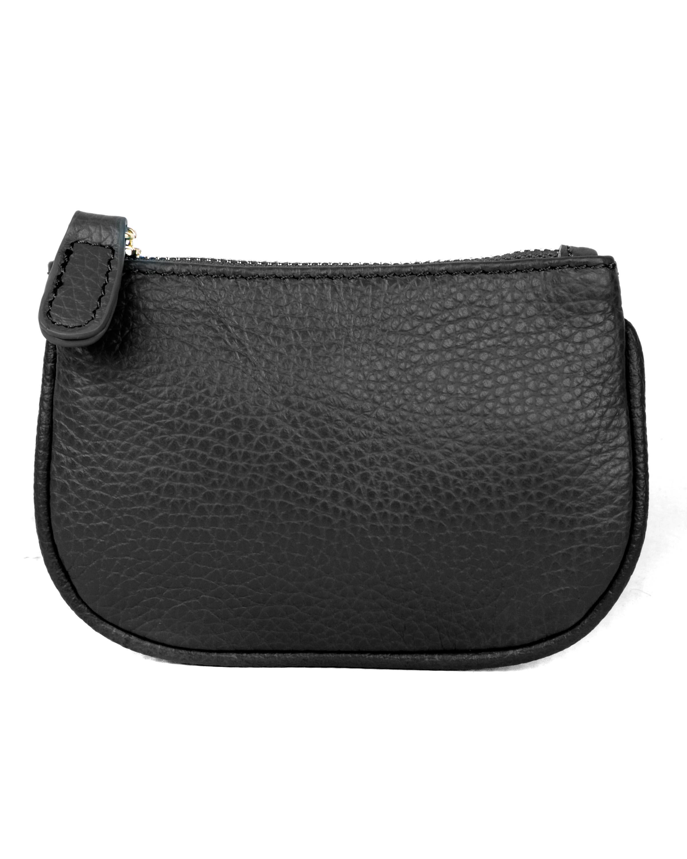 92802 BK-Cowhide Leather Coin Purse - BK image