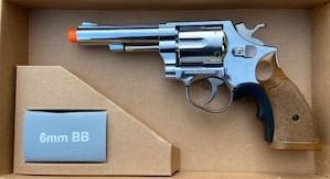HFC Metal Gas Revolver Semi Auto Airsoft Pistol Silver & Brown image