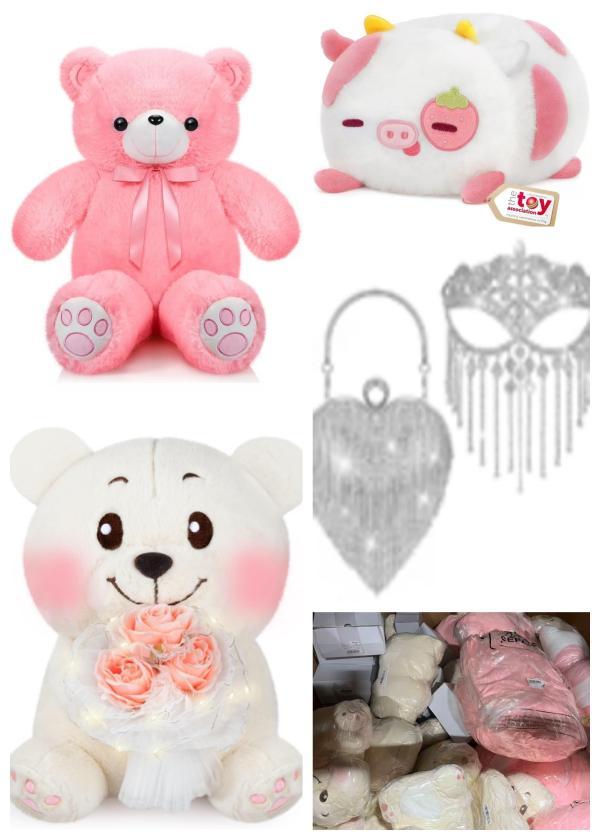 valentine gifts,Pink bear,Plush Pillow,teddy bear,Silver bag image