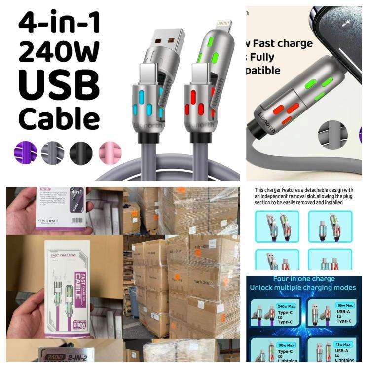 Universal 4-in-1 Charging Cable ,multi color, CA warehouse image