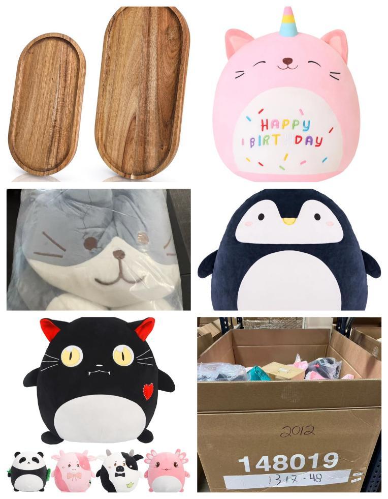 Mixed Pallet ,Plush Toys& Wood Trays in 1 Pallet, IL