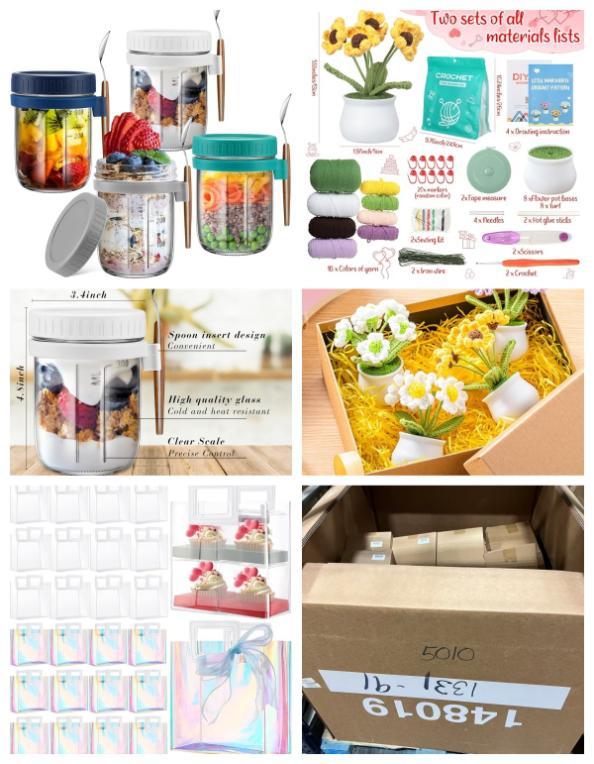 Holographic Tote Bags, Oats Jars with Lid, Knitting kit image