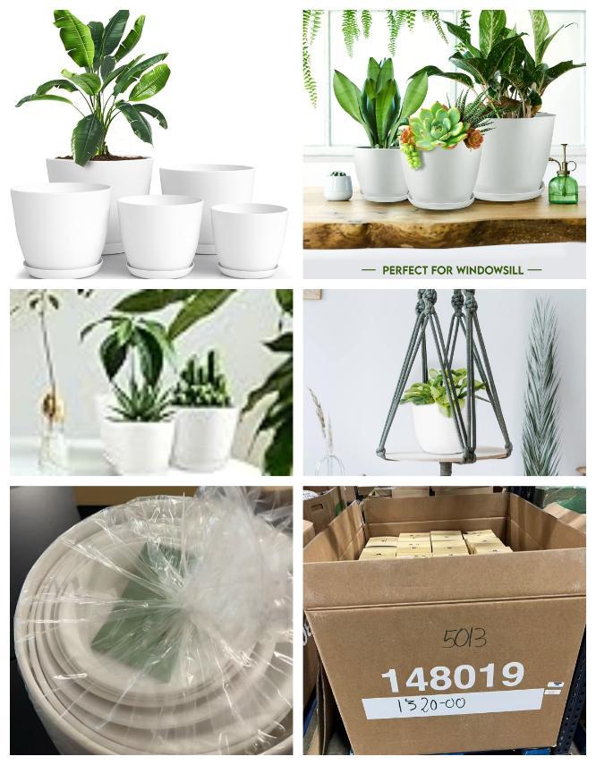 Plastic Planter? Set of 4 White ,IL Warehouse image