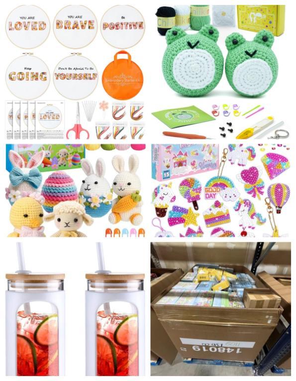 Cross stitch Kits, Diamond Painting Keychains water bottles