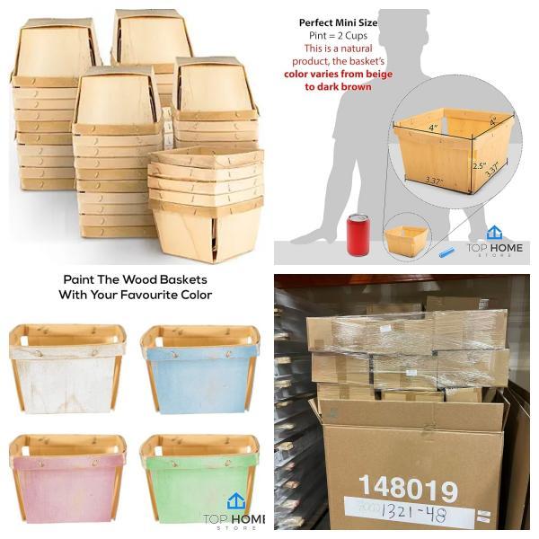 1 pint wooden gift, Berry Baskets,80pcs/box ,IL warehouse image
