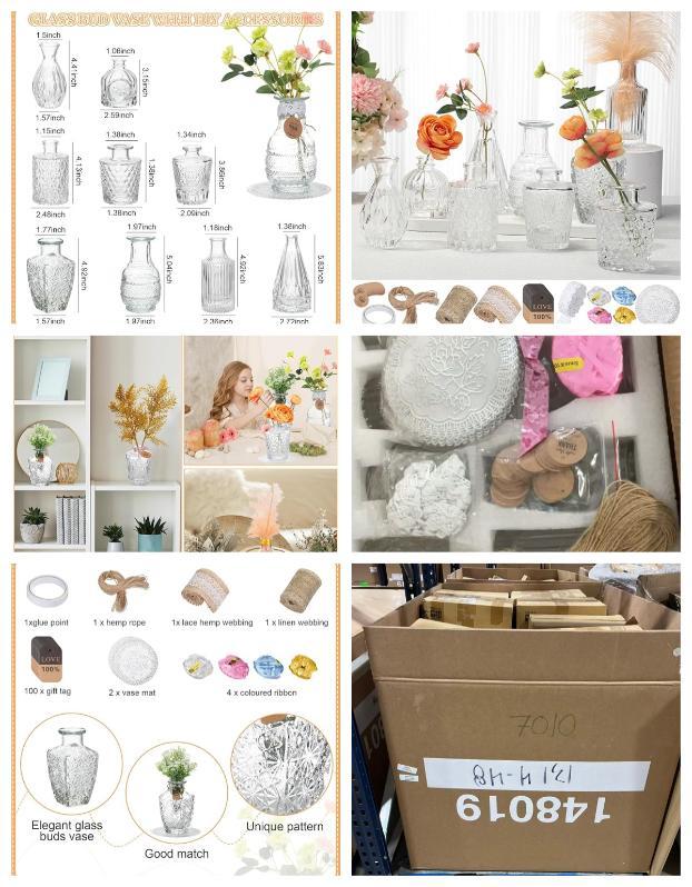 21 Pcs Glass Bud Vase Set with DIY Accessories image