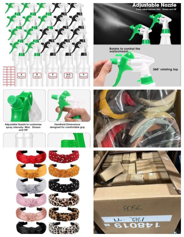 20 pcs 32oz Plastic Spray Bottles,30 Pcs Knotted Headband image