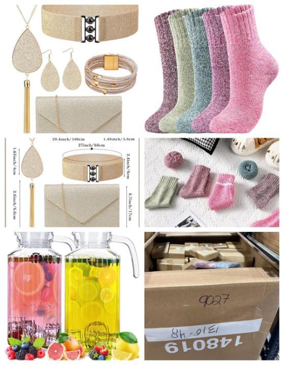 Mixed Pallet-Jewelry set& Wool Socks& Glass Pitcher