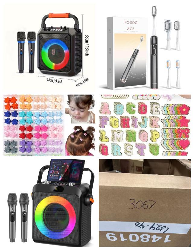 Karaoke Machine, Electric Toothbrush, Mini Claw Clips