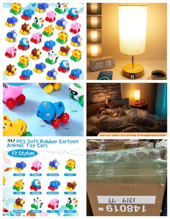 30 Pcs Animal Soft Rubber Car Set ,2 Pcs Bedside Lamps