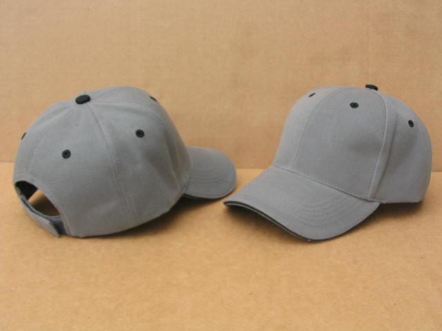 Dark Gray/Black Sandwich Baseball Caps, Pro Style, DOZEN PRICED and PACKED. image