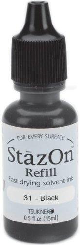 1/2 Fluid Ounce StazOn Multi-Surface Permanent Inker for Refill, Black image